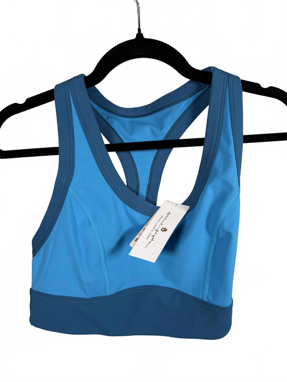 Spiritual Gangster Sports Bra Two-Tone Teal Aurora - L
