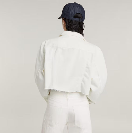 NWT G-Star RAW Women’s Cropped Wander Denim Jacket Chalk White Size Small