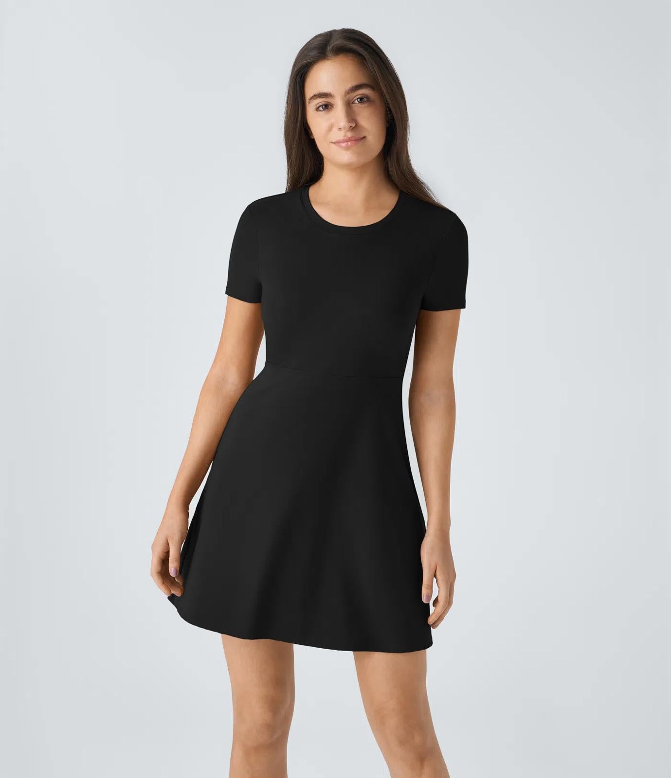NWT Halara SoftlyZero™ Airy Cut Out Flare Mini Active Dress A-C Cups Size Large