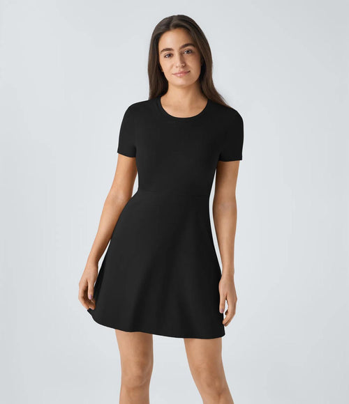 NWT Halara SoftlyZero™ Airy Cut Out Flare Mini Active Dress A-C Cups Size Large