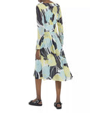 The Kooples Hibiscus Silk Midi Dress Size 1 (US S) Green Floral NWT