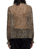 The Kooples Leopard Print Peasant Blouse 100% Viscose Size 1 US Small $215 NWT