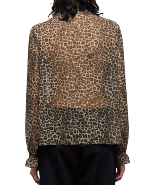 The Kooples Leopard Print Peasant Blouse 100% Viscose Size 1 US Small $215 NWT