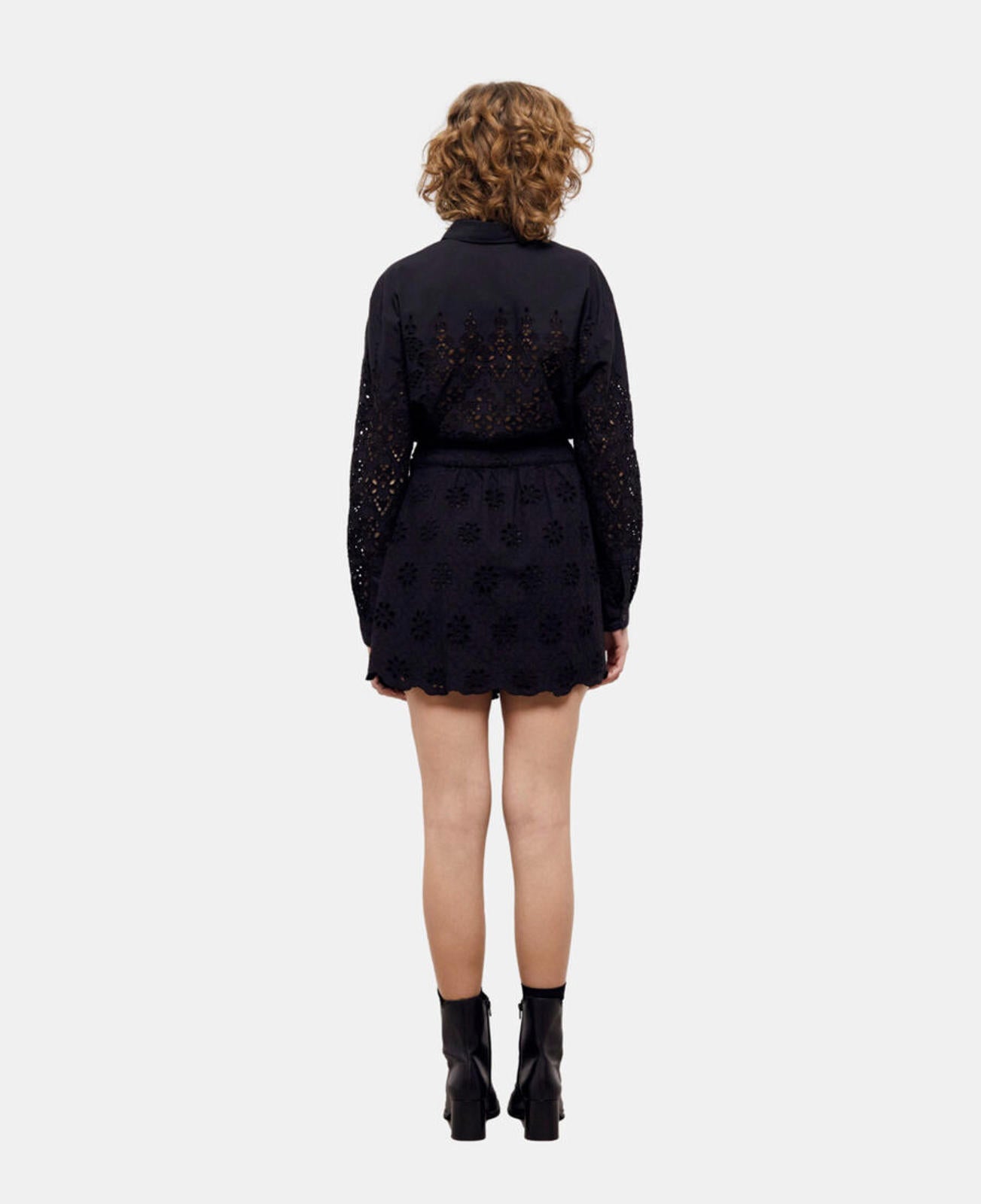 NWT The Kooples Black Eyelet Broderie Anglaise Skirt FR 1 US Small
