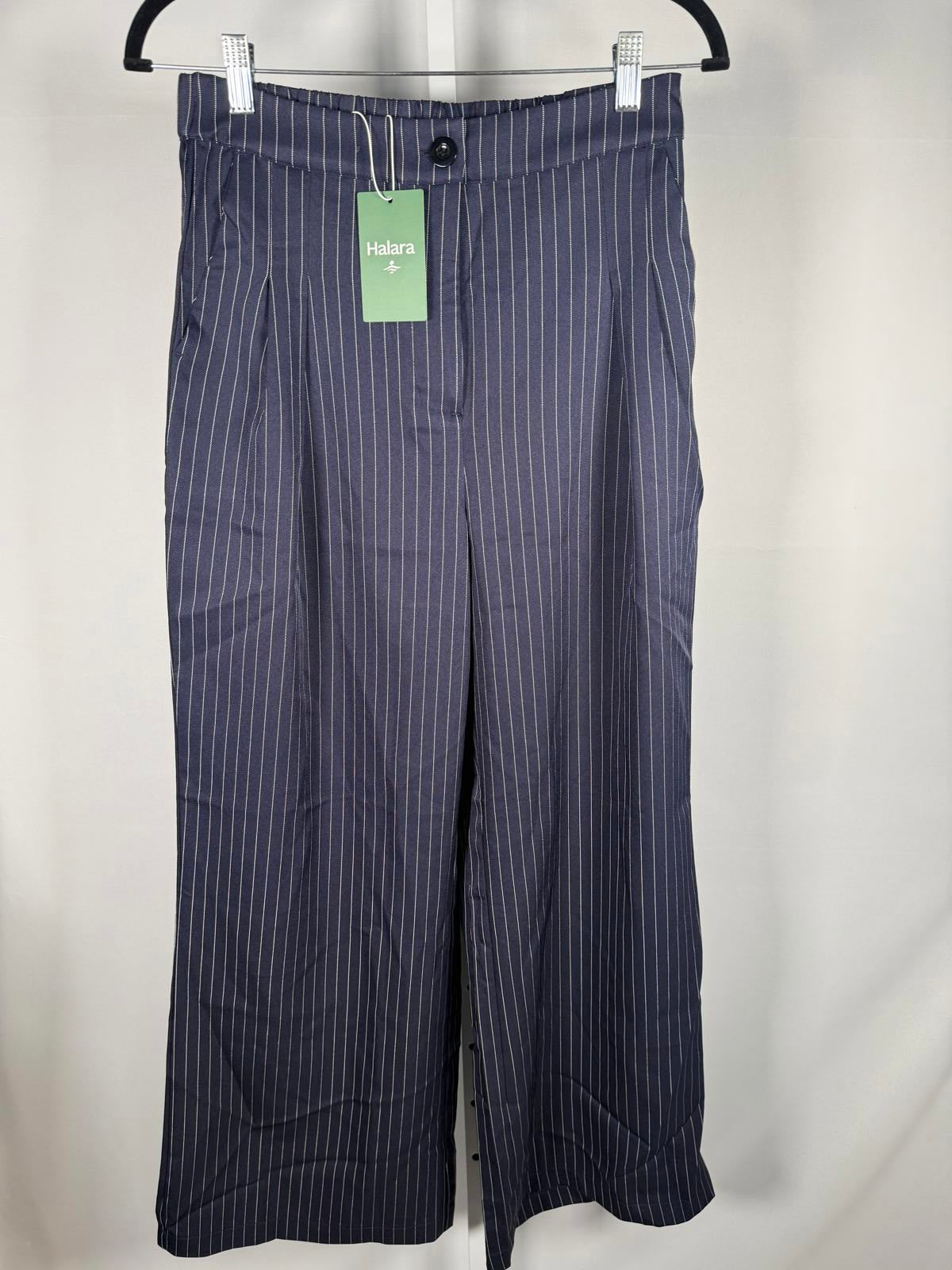 NWT Halara High Waisted Zipper Pocket Wide Leg Striped Work Pants Size - M