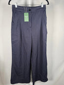 NWT Halara High Waisted Zipper Pocket Wide Leg Striped Work Pants Size - M