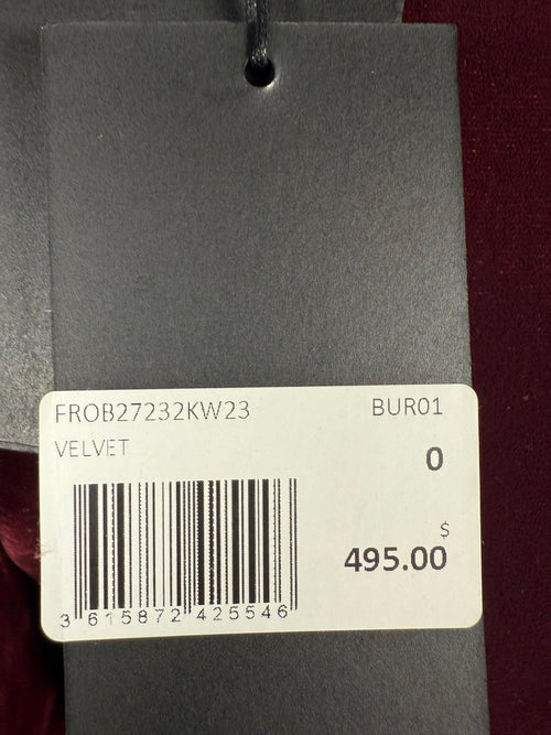 The Kooples Velvet Short Sleeve Midi Dress - Burgundy (French Size 0)