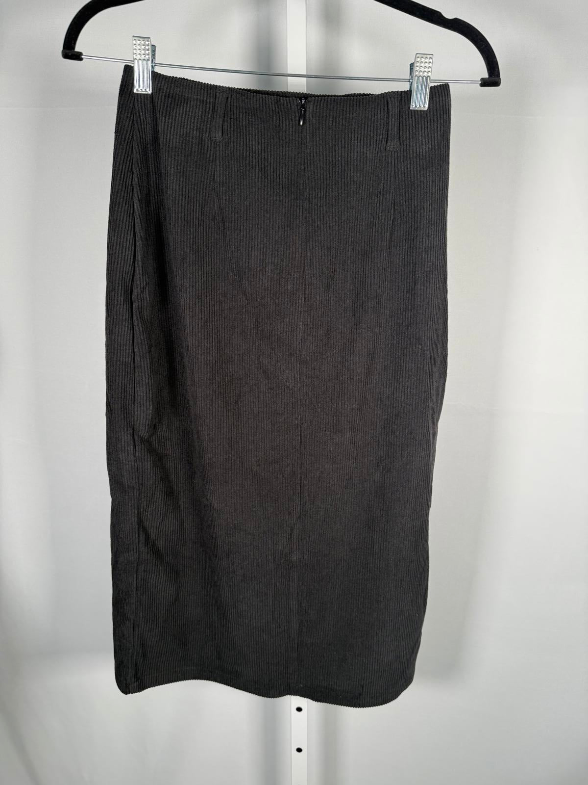 NWT Halara High Waisted Hem Midi Corduroy Casual Skirt Size XS