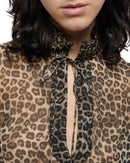 The Kooples Leopard Print Peasant Blouse 100% Viscose Size 1 US Small $215 NWT
