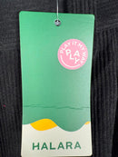 NWT Halara Mid Rise Pocket Straight Leg Corduroy Casual Pants Black Size L