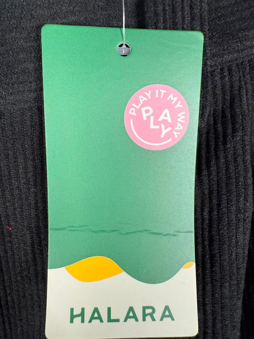 NWT Halara Mid Rise Pockets Straight Leg Corduroy Casual Pants Black Size M