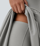 NWT Halara Breezeful High Low 2-Piece Pocket Flowy Casual Dress Ghost Gray S