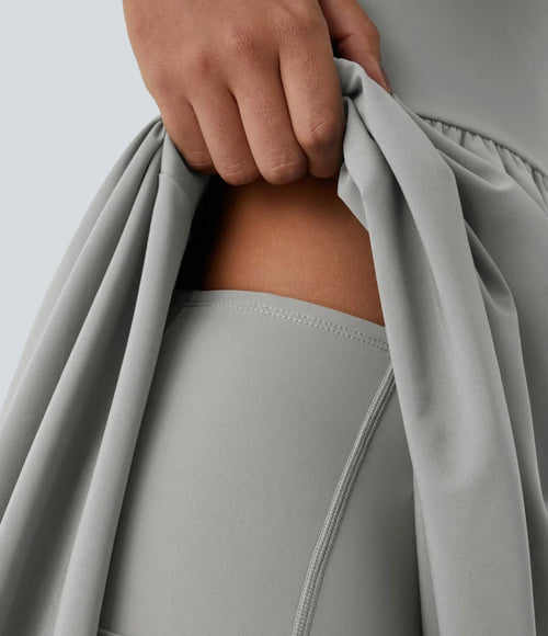 NWT Halara Breezeful High Low 2-Piece Pocket Flowy Casual Dress Ghost Gray S