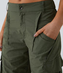 NWT Halara Mid Rise Button Zipper Side Pocket Wide Leg Cargo Pants Size XS