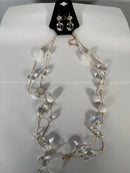 NWT nOir Jewelry Clear Beaded Necklace and Earring Set