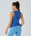 NWT Halara Cut Out Crossover Hem Solid Yoga Tank Top Size Large