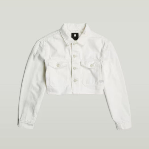 NWT G-Star RAW Women’s Cropped Wander Denim Jacket Chalk White Size Medium