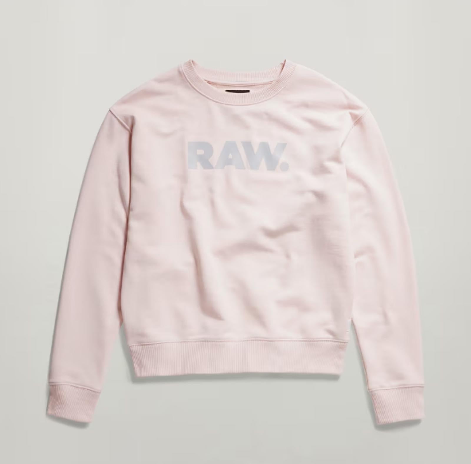 NWT G-Star RAW Premium Core Crewneck Sweatshirt Womens Pink XS Logo $110 MSRP