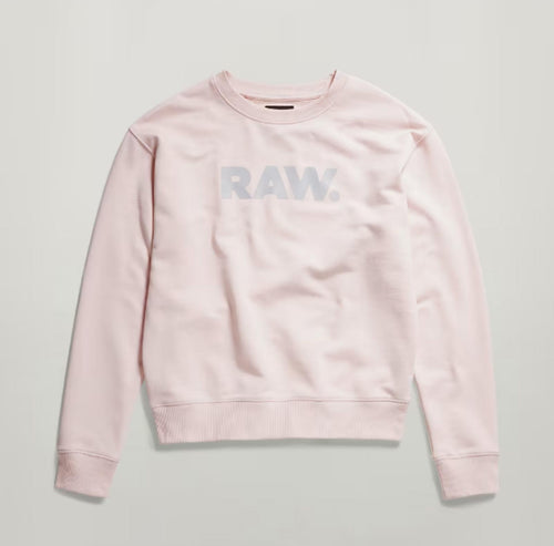 NWT G-Star RAW Premium Core Crewneck Sweatshirt Womens Pink XS Logo $110 MSRP