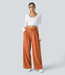 NWT Halara Flex™ High Waisted Pocket Wide Leg Waffle Work Pants Size XS Tall