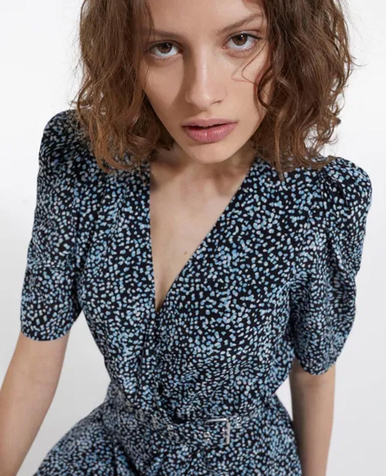The Kooples Summer Dot Wrap Mini Dress 100% Viscose US Medium FR 2 NWT $315