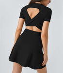 NWT Halara SoftlyZero™ Airy Cut Out Flare Mini Active Dress A-C Cups Size Large