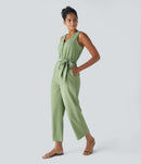 NWT Halara V Neck Belted Pocket Casual Jumpsuit - Size M