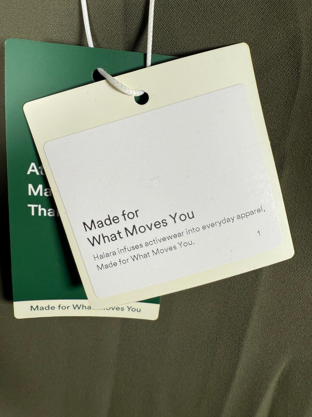 NWT Halara High Waisted Tie Side Wide Leg Work Pants Burnt Olive Size Large