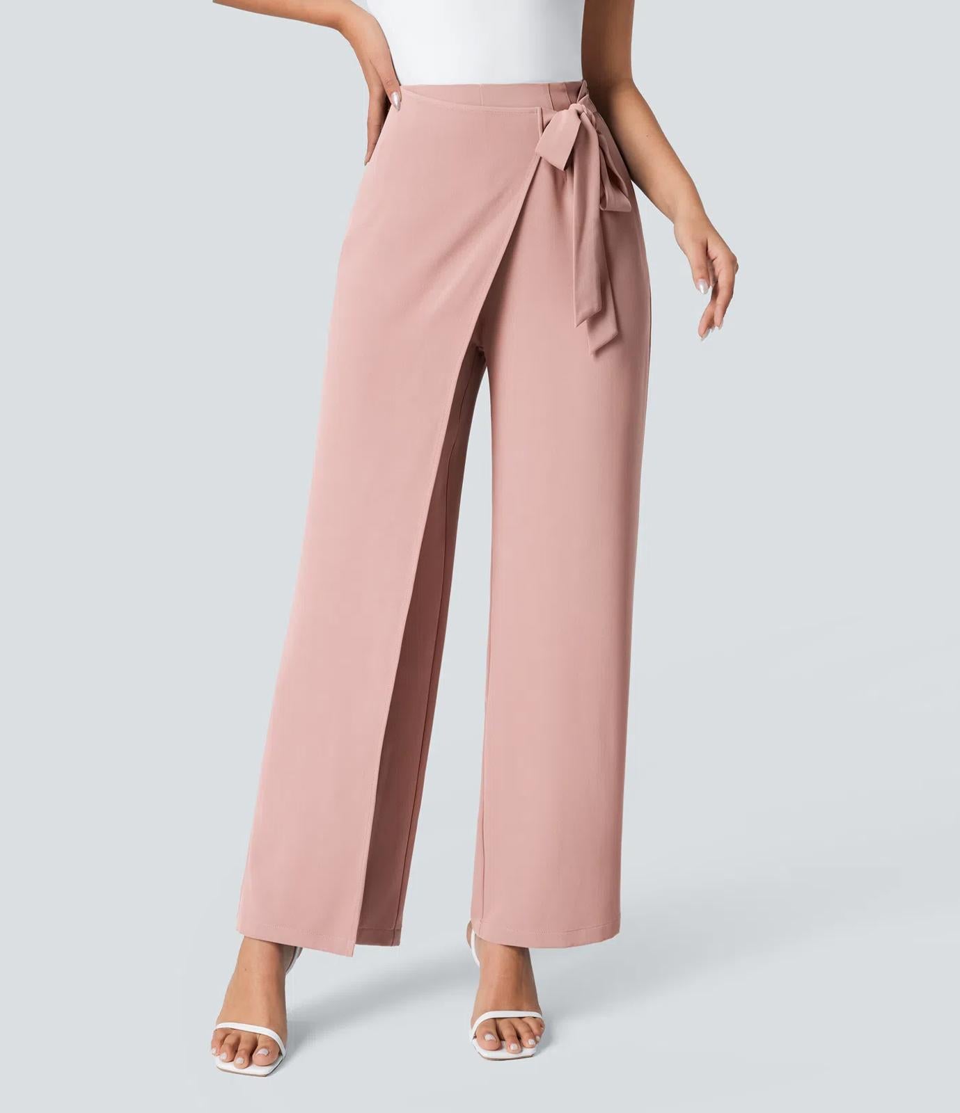 NWT Halara High Waisted Tie Side Wide Leg Work Pants Size Small