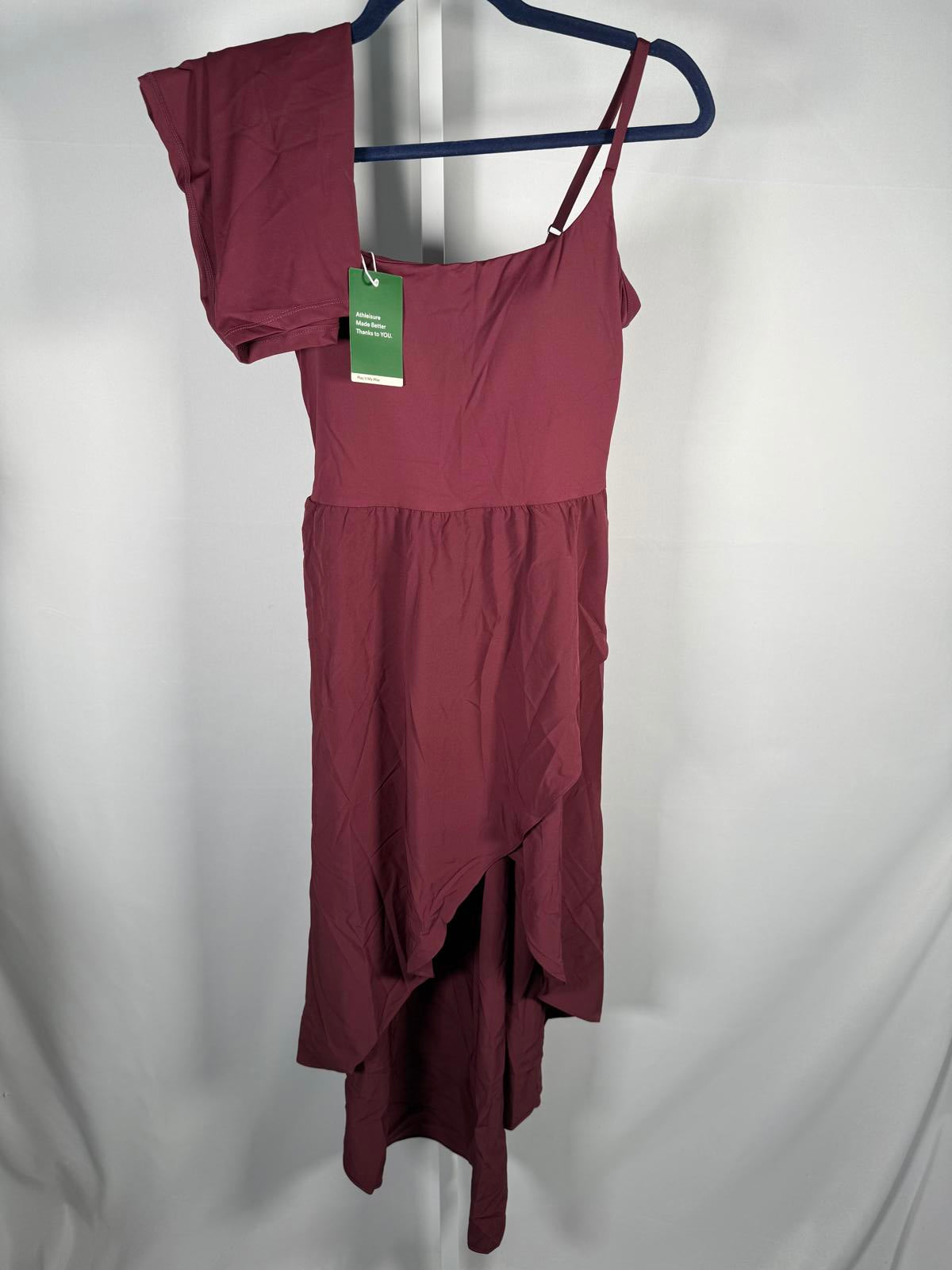 NWT Halara Breezeful High Low 2-Piece Pocket Flowy Midi Casual Dress Amaranth M