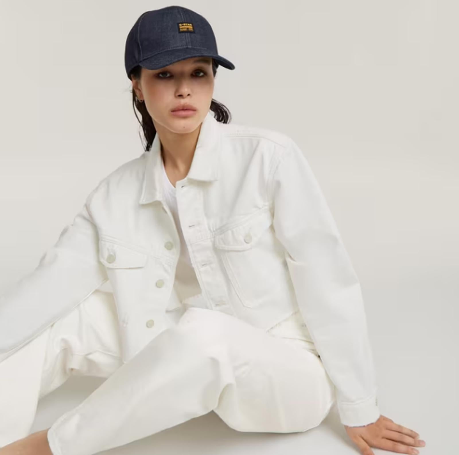 NWT G-Star RAW Women’s Cropped Wander Denim Jacket Chalk White Size Small