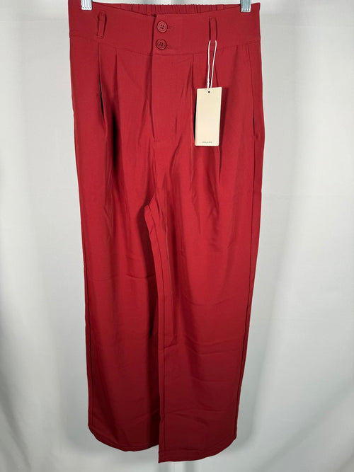 NWT Halara High Waisted Pocket Shirred Straight Leg Work Pant Madder Brown - S