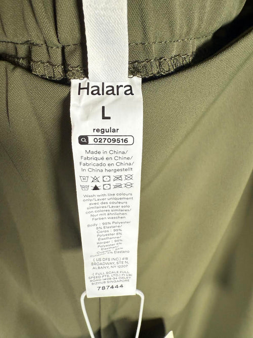 NWT Halara High Waisted Tie Side Wide Leg Work Pants Burnt Olive Size Large