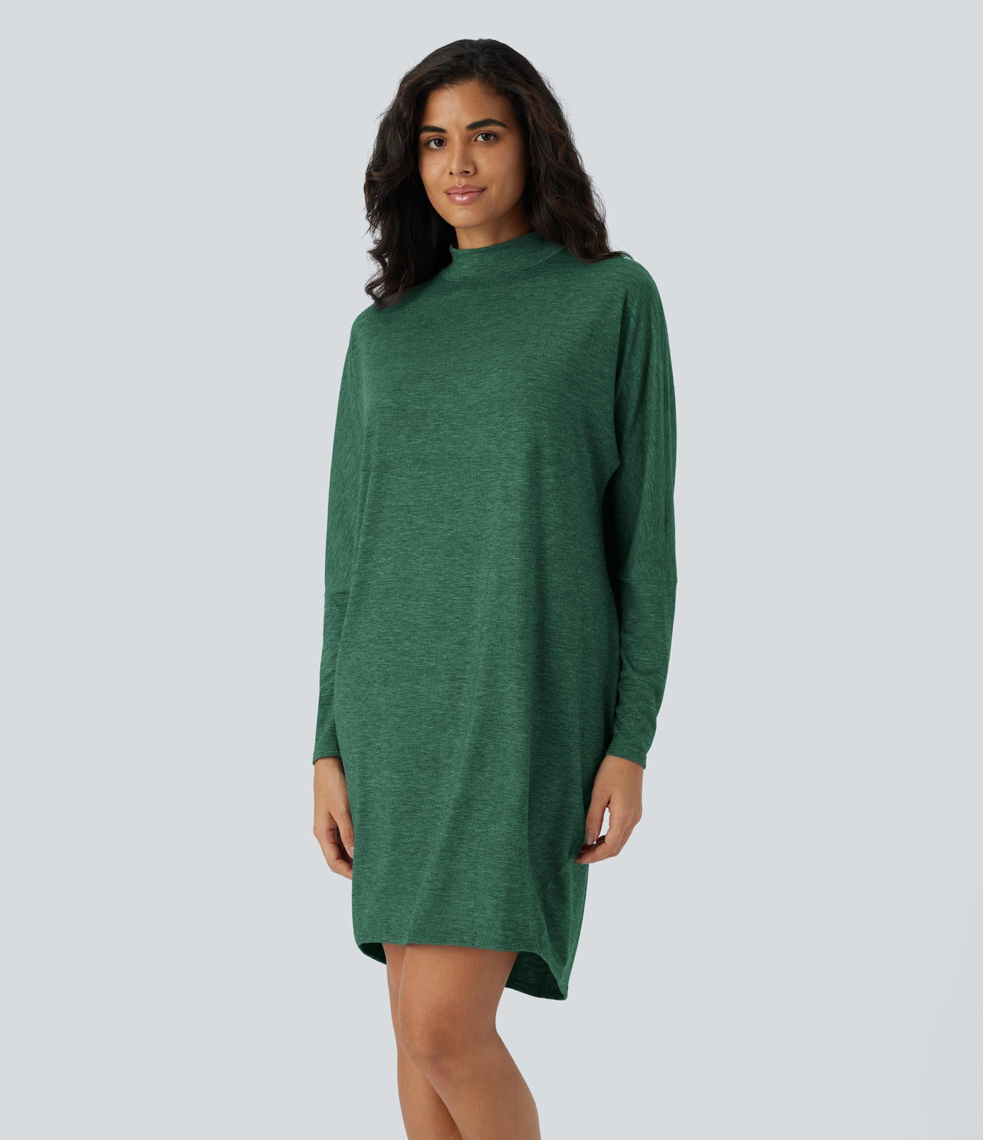 NWT Halara Mock Neck Long Sleeve Mini Lounge Dress Size XL