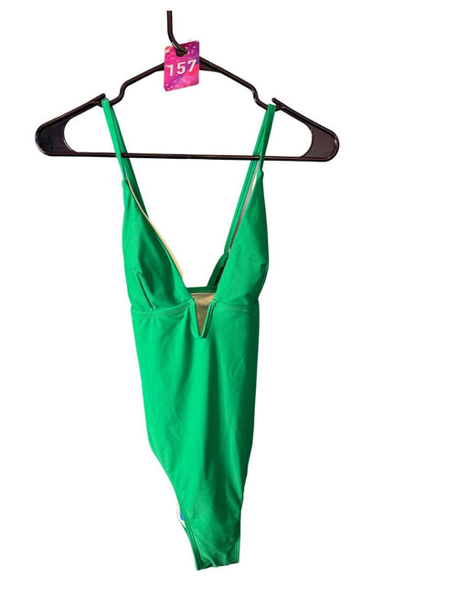 NWT Cupshe Green One-Piece Swimsuit with Plunging V-Neck Size Medium