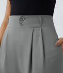 NWT High Waisted Zipper Pocket Shirred Straight Leg Work Pants - Size Small