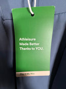 NWT Halara High Waisted Belted Pocket Wide Leg Work Pants Deep Sea Gray Blue XL