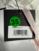 NWT Mac Duggal Apparel White Ruffled Cut-Out V Neck Mini Dress Size 4