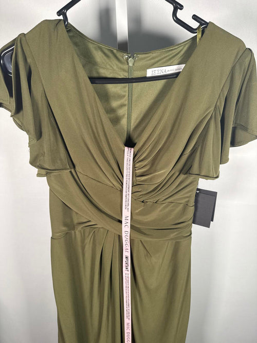 NWT Mac Duggal Flounce Sleeve Mini Dress Green Size 6
