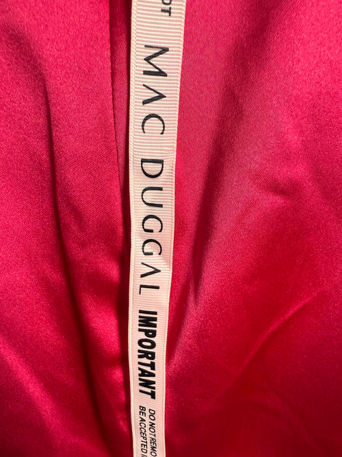 NWT Mac Duggal Apparel  Candy Pink Rhinestone Strap Satin Mini Dress Size 2