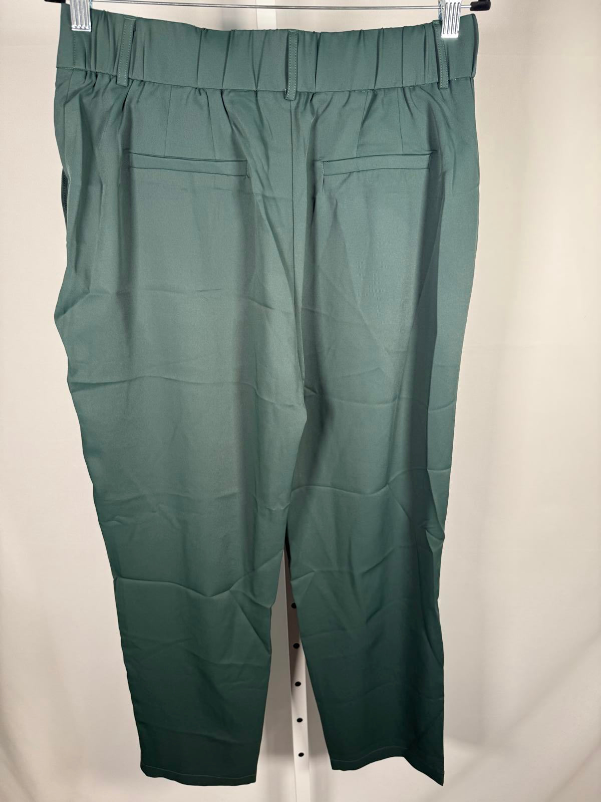 NWT Halara High Waisted Pocket Solid Work Tapered Pants Dark Green- L