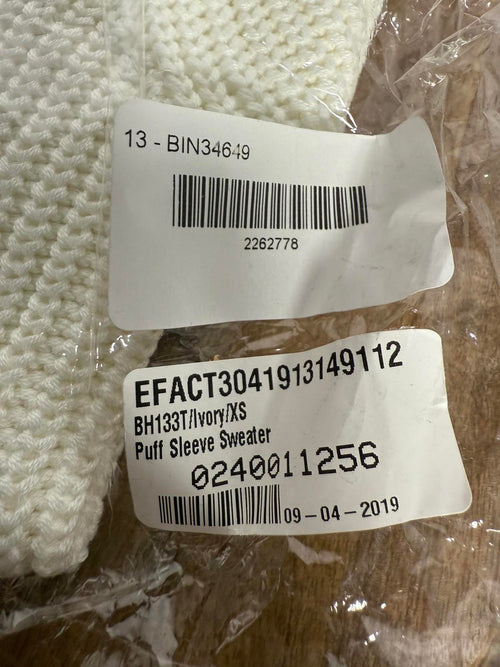 NWT English factory Puff Sleeve Sweater Ivory Size XS