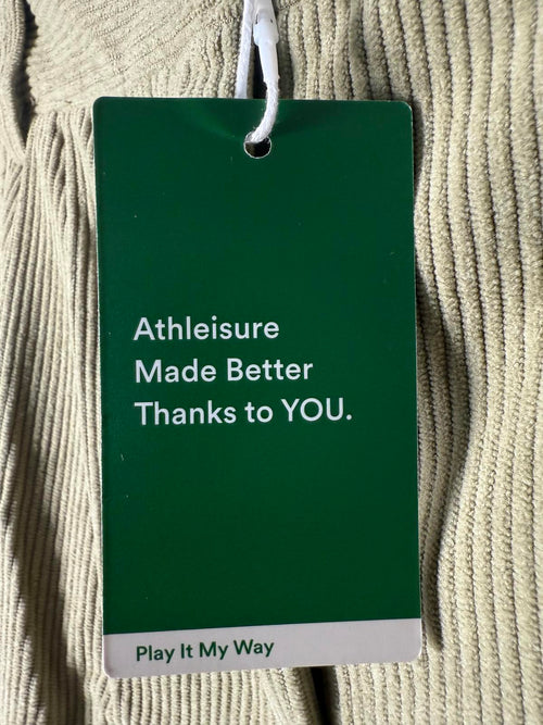 NWT Halara Mid Rise Zipper Pocket Corduroy Casual Pants Fresh Grass Green Size M