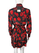 The Kooples Dots & Roses 100% Silk Dress Size US XS NWT