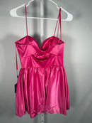 NWT Mac Duggal Fuchsia Bow Bubble Hem Mini Dress Size 8