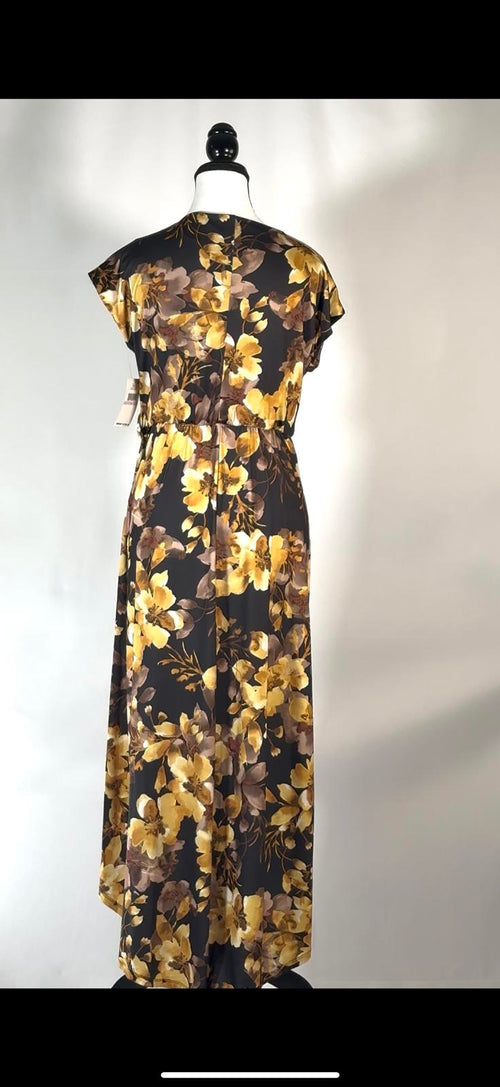 SLNY SL FASHIONS Print Faux Wrap Maxi Dress Size 6