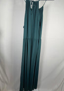 NWT Halara Adjustable Halter Tie Pocket Hem Flowy Maxi Dress Verdiris XL