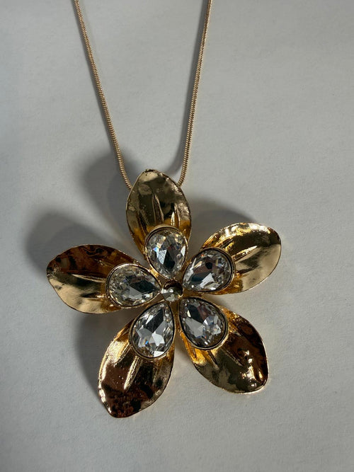 NWT nOir Jewelry Floral Necklace with Earrings Set