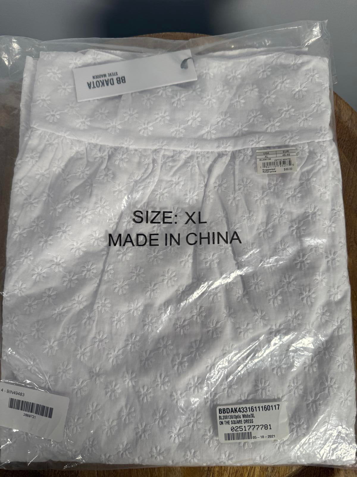 NWT BB Dakota by Steve Madden On the Square mini Dress White XL