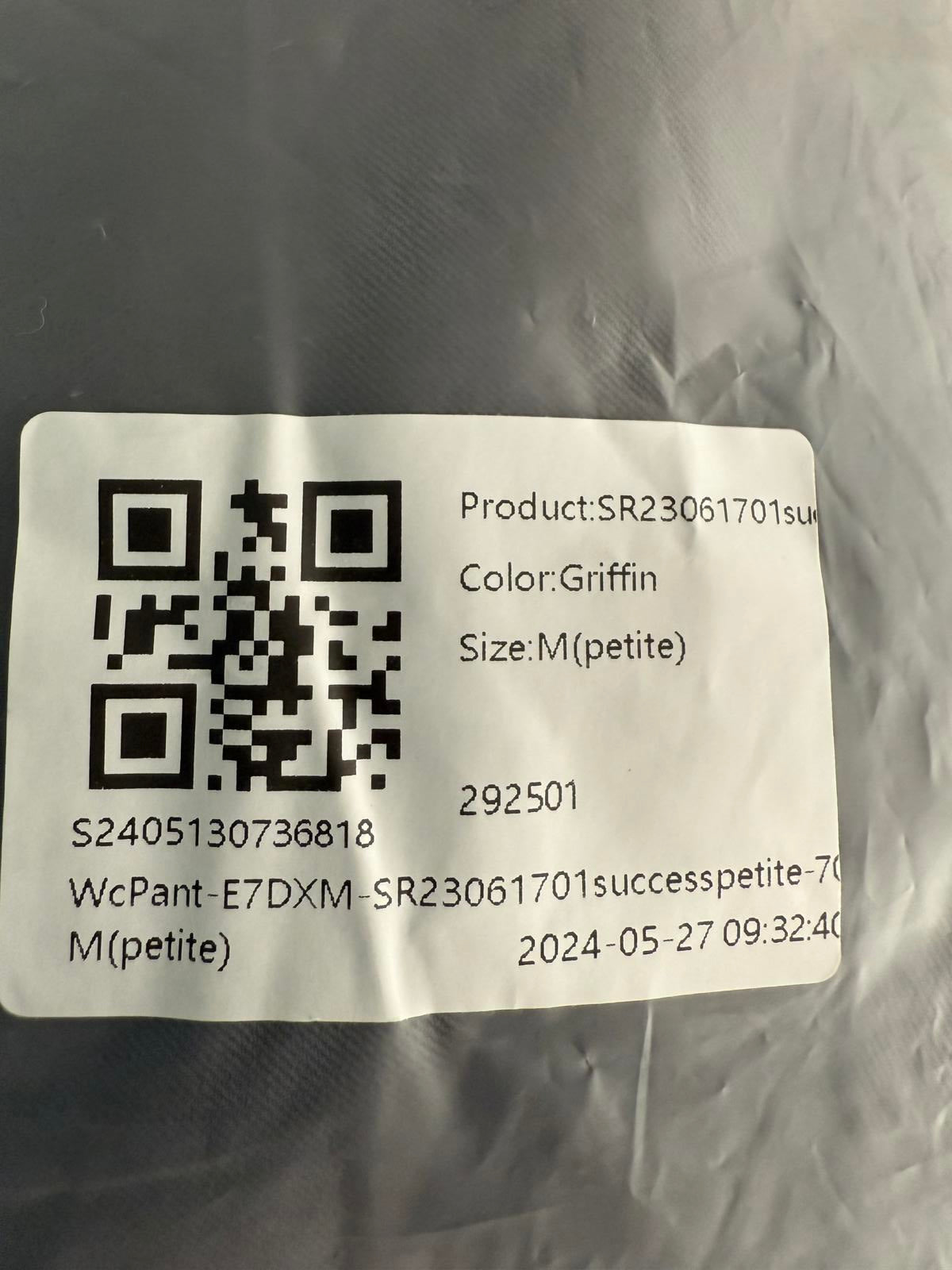 NWT Halara High Waisted Pocket Shirred Straight Leg Work Pant Gray Size M Petite